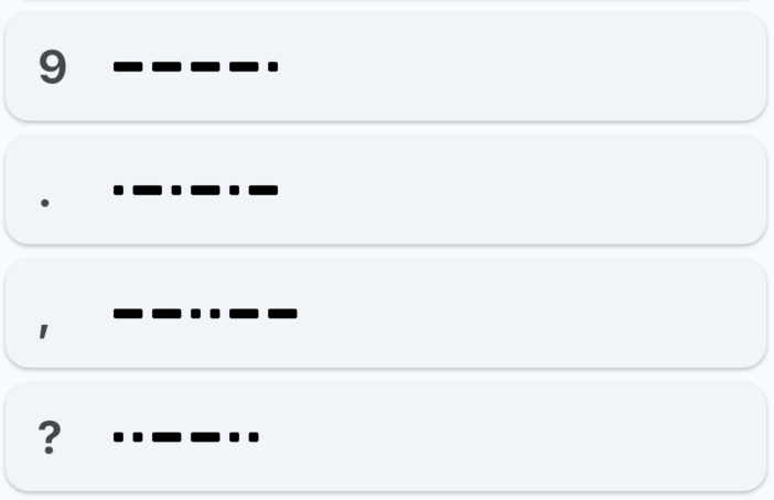 referencia de código Morse