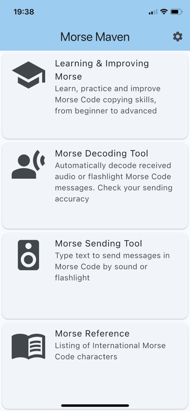 Menú principal de Morse Maven